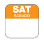 Saturday - Sabado 1" x 1" Removable Day of the Week Date Label
