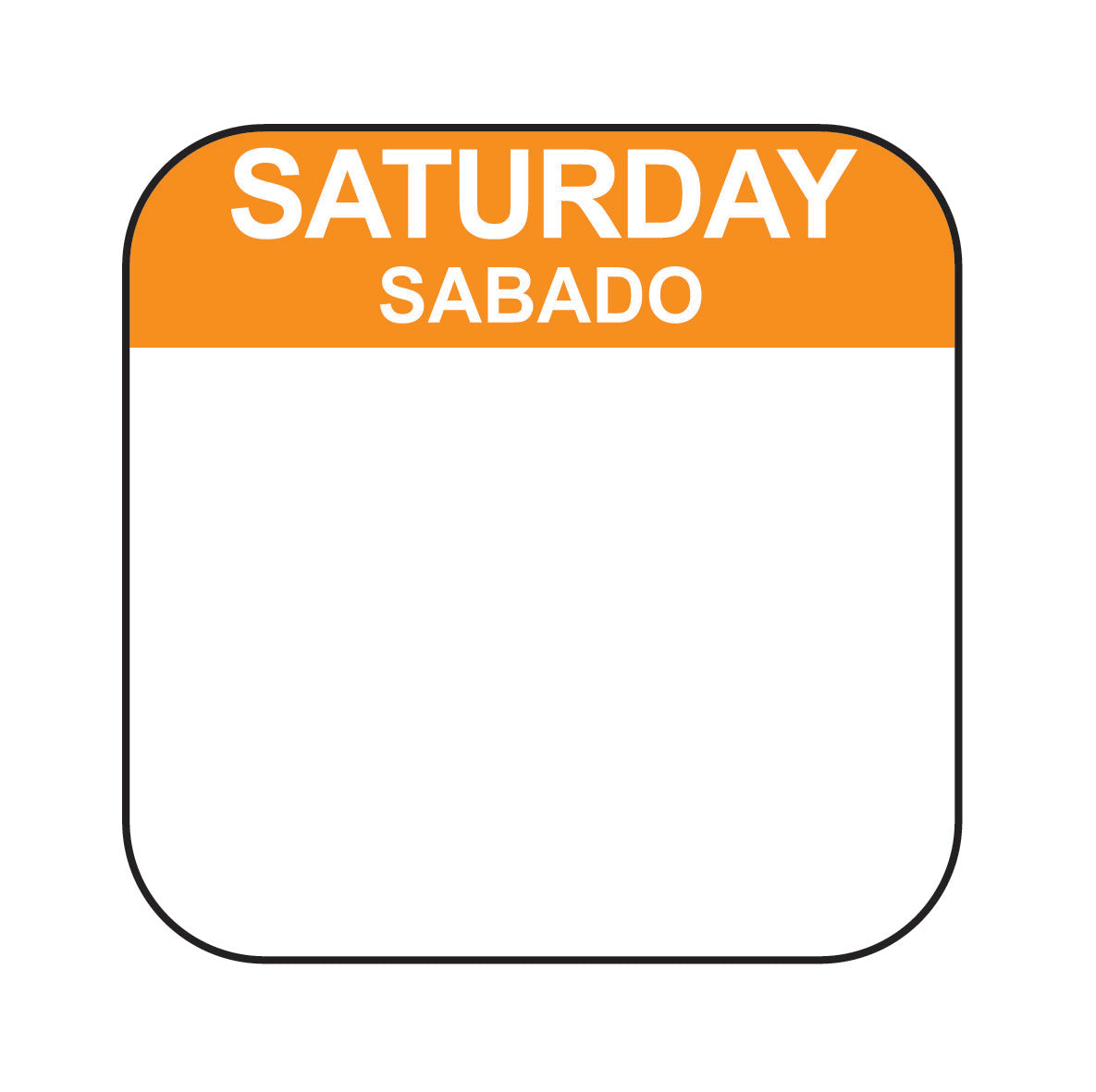 Saturday - Sabado .75" x .75" Dissolvable Date Label