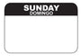 Sunday - Domingo 1" x 1.5" Dissolvable Day of the Week Date Label