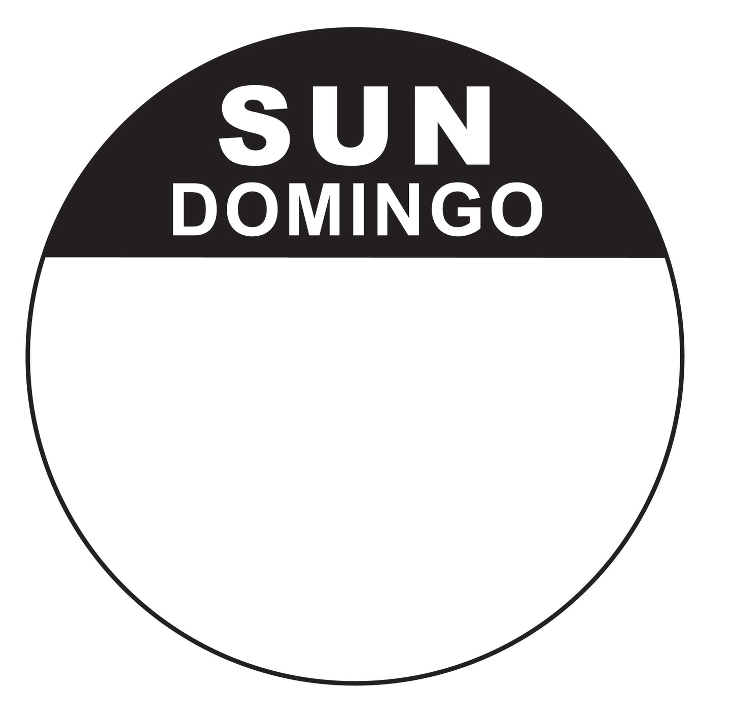 Sunday - Domingo 1.5" Cold Temperature Day of the Week Date Label
