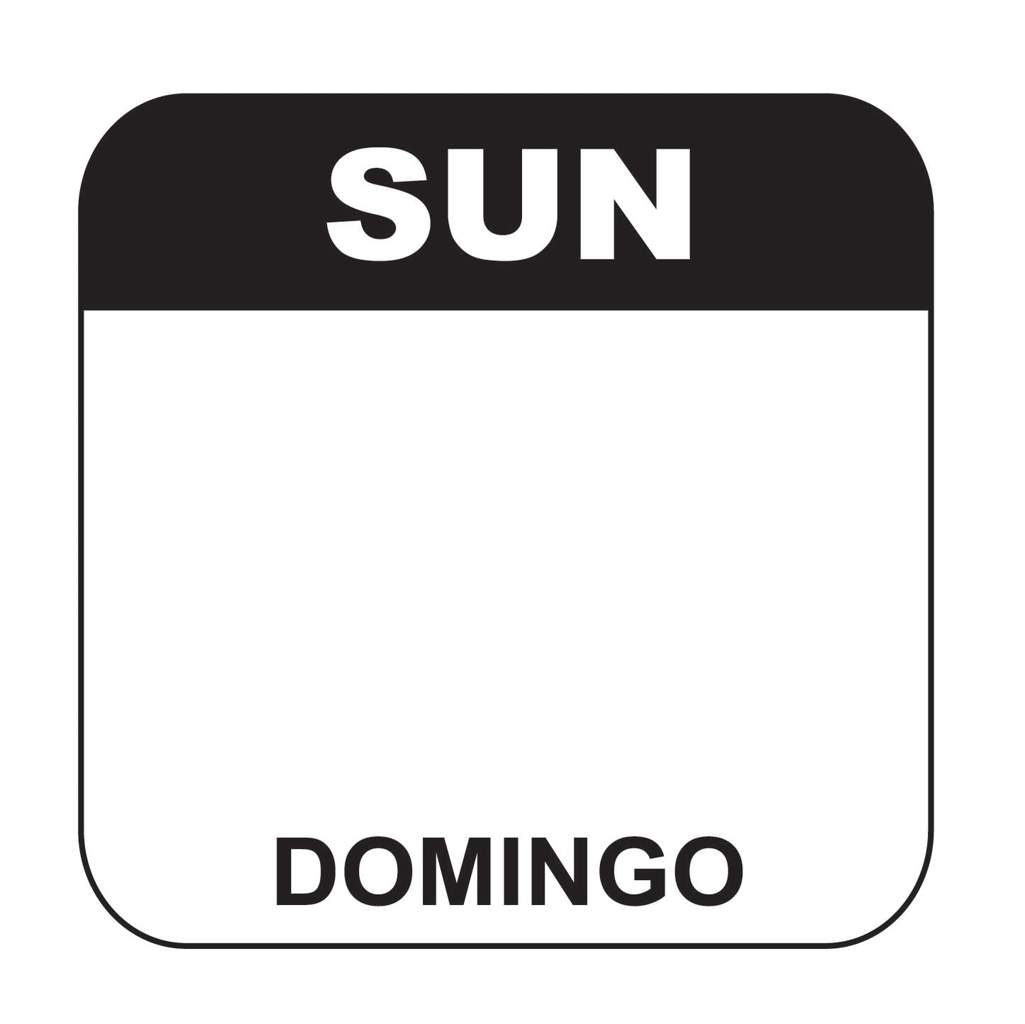 Sunday - Domingo 1" x 1" Dissolvable Date Label