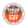 Thursday use by Saturday .75" 3-Day Cold Temperature Prep Day-Use By Date Label