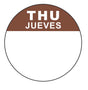 Thursday - Jueves 1" Cold Temperature Day of the Week Date Label