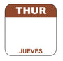 Thursday - Jueves 1" x 1" Dissolvable Date Label