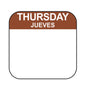 Thursday - Jueves .75" x .75" Dissolvable Date Label