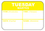 Tuesday - Martes 1" x 1.5" Dissolvable "Quad" Day of the Week Date Label
