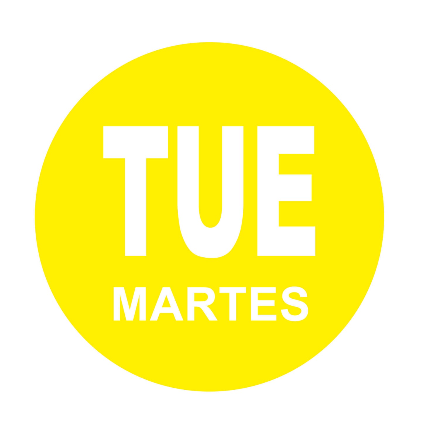 Tuesday - Martes .75" Cold Temperature Day of the Week Date Label