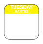 Tuesday - Martes .75" x .75" Dissolvable Date Label