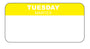 Tuesday - Martes 2" x 1" Removable Day of the Week Date Label