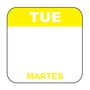 Tuesday - Martes 1" x 1" Dissolvable Date Label