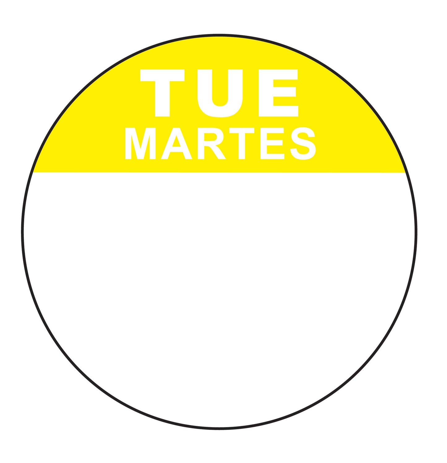 Tuesday - Martes 1.5" Cold Temperature Day of the Week Date Label