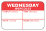 Wednesday - Miercoles 1" x 1.5" Dissolvable "Quad" Day of the Week Date Label