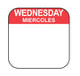 Wednesday - Miercoles .75" x .75" Dissolvable Date Label
