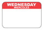 Wednesday - Miercoles 1" x 1.5" Dissolvable Day of the Week Date Label