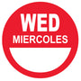 Wednesday-Miercoles 2" Cold Temperature Day of the Week Date Label